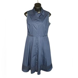 Simply Vera Vera Wang navy sleeveless A line midi dress size Small button front